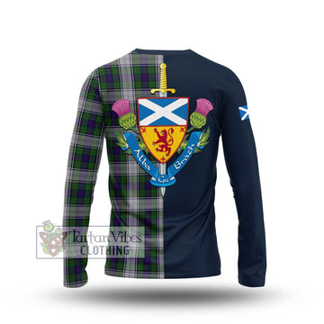 Murray of Atholl Dress Tartan Long Sleeve T-Shirt Alba with Scottish Lion Royal Arm Half Style