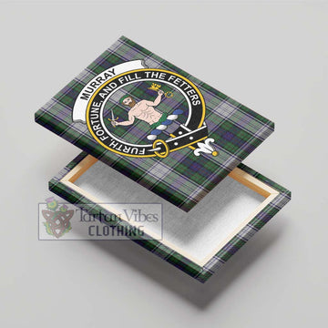 Murray of Atholl Dress Tartan Canvas Print Wall Art with Family Crest