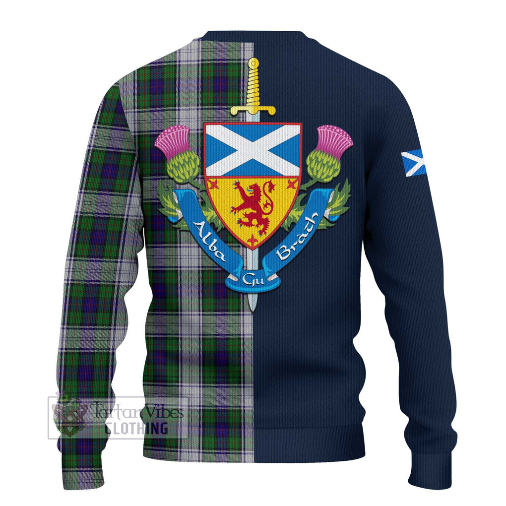 Tartan Vibes Clothing Murray of Atholl Dress Tartan Knitted Sweater with Scottish Lion Royal Arm Half Style