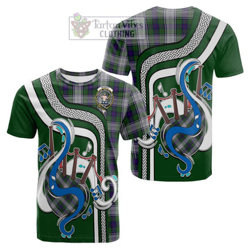 Murray of Atholl Dress Tartan Cotton T-shirt with Epic Bagpipe Style