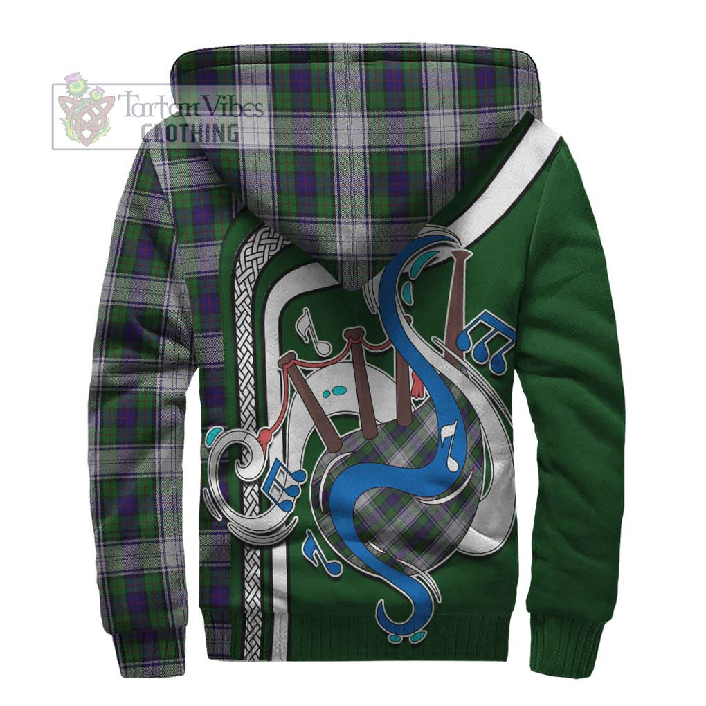 Murray of Atholl Dress Tartan Sherpa Hoodie with Epic Bagpipe Style - Tartanvibesclothing Shop