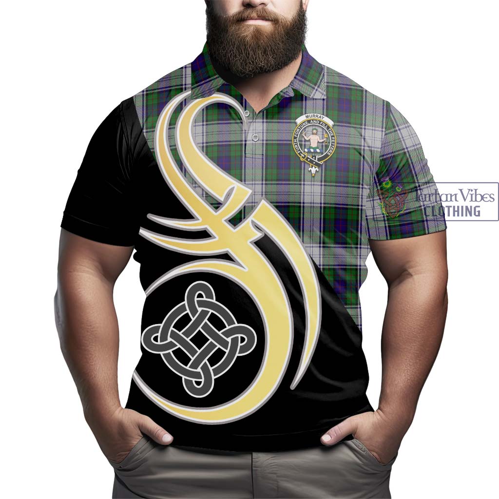 Tartan Vibes Clothing Murray of Atholl Dress Tartan Polo Shirt with Family Crest and Celtic Symbol Style