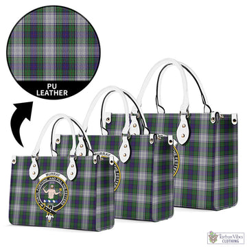 Murray of Atholl Dress Tartan Luxury Leather Handbags with Family Crest