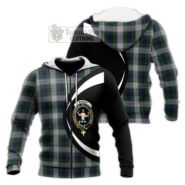 Murray of Atholl Dress Tartan Knitted Hoodie with Family Crest Circle Style