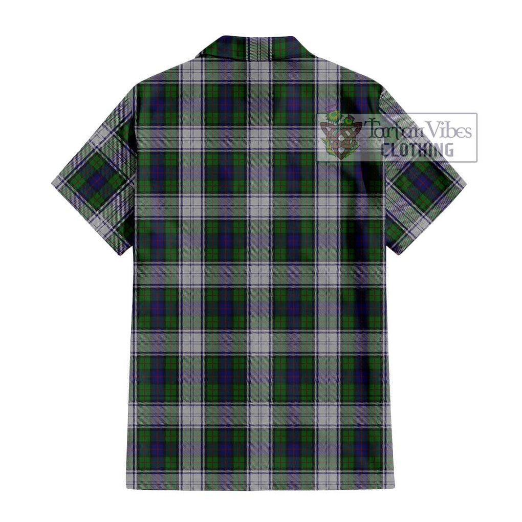 Murray of Atholl Dress Tartan Short Sleeve Button Shirt with Family Crest DNA In Me Style - Tartanvibesclothing Shop