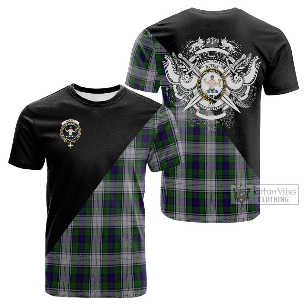 Tartan Vibes Clothing Murray of Atholl Dress Tartan Cotton T-shirt with Family Crest and Military Logo Style