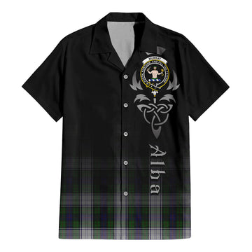 Murray of Atholl Dress Tartan Short Sleeve Button Up Shirt Featuring Alba Gu Brath Family Crest Celtic Inspired