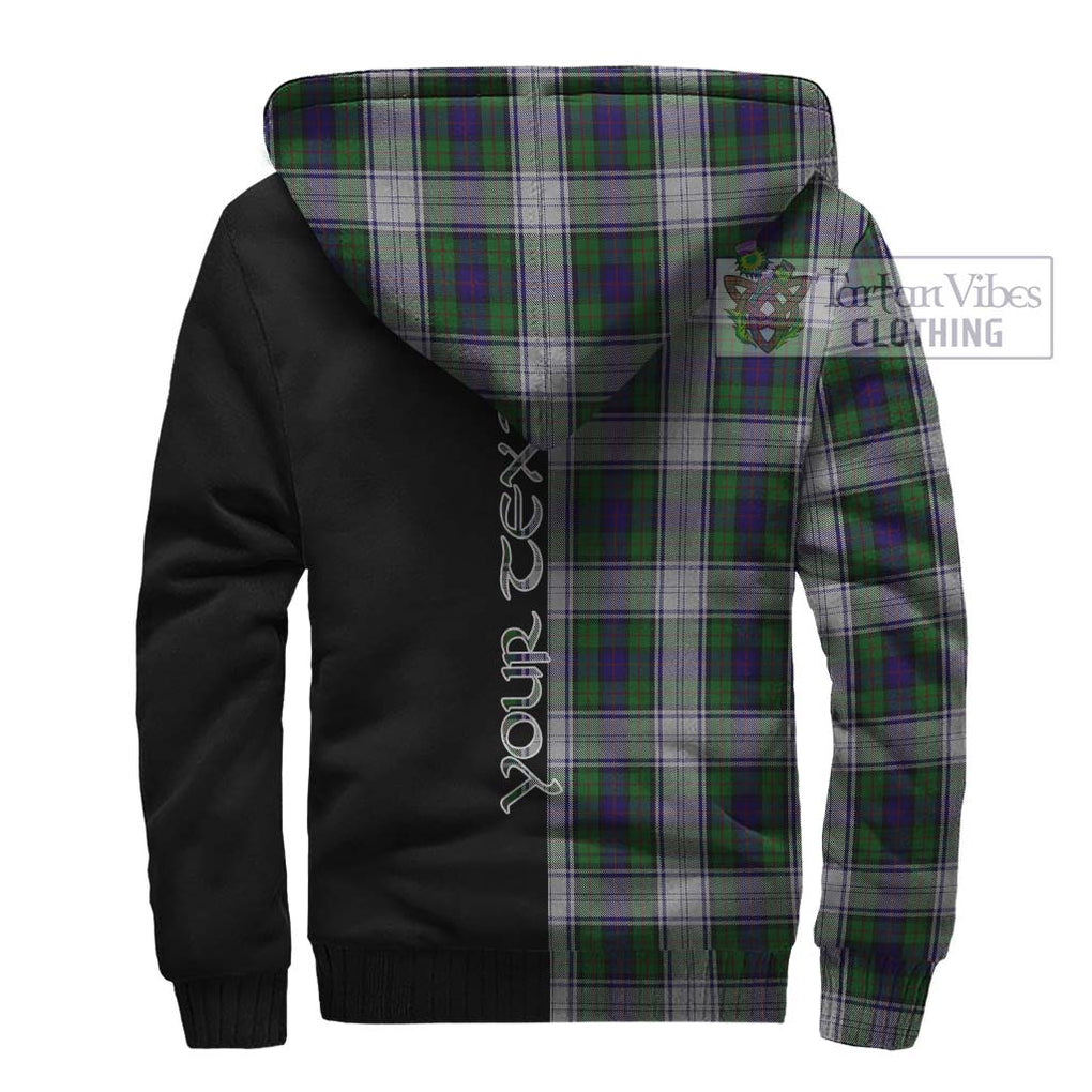 Murray of Atholl Dress Tartan Sherpa Hoodie with Family Crest and Half Of Me Style - Tartanvibesclothing Shop