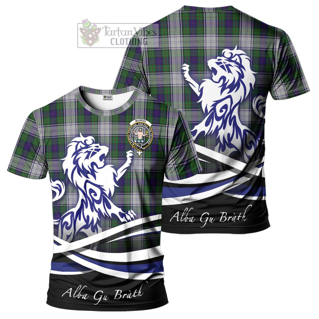 Tartan Vibes Clothing Murray of Atholl Dress Tartan Cotton T-shirt with Alba Gu Brath Regal Lion Emblem