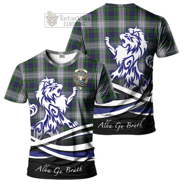 Murray of Atholl Dress Tartan Cotton T-shirt with Alba Gu Brath Regal Lion Emblem