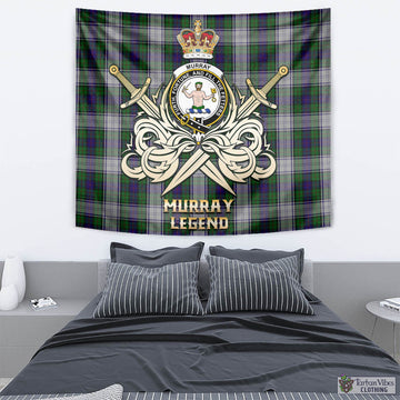 Murray of Atholl Dress Tartan Tapestry with Clan Crest and the Golden Sword of Courageous Legacy