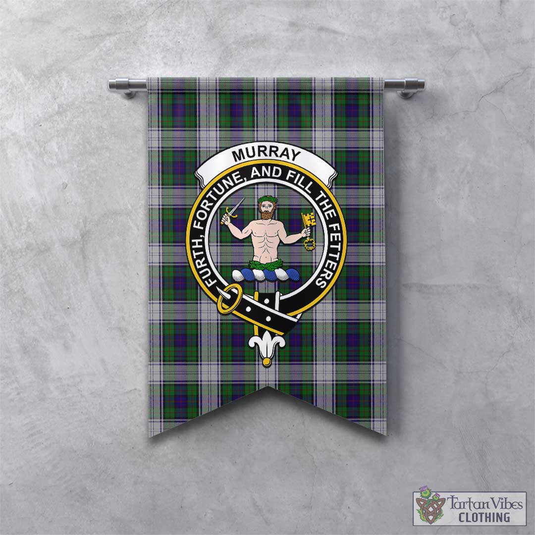 Tartan Vibes Clothing Murray of Atholl Dress Tartan Gonfalon, Tartan Banner with Family Crest