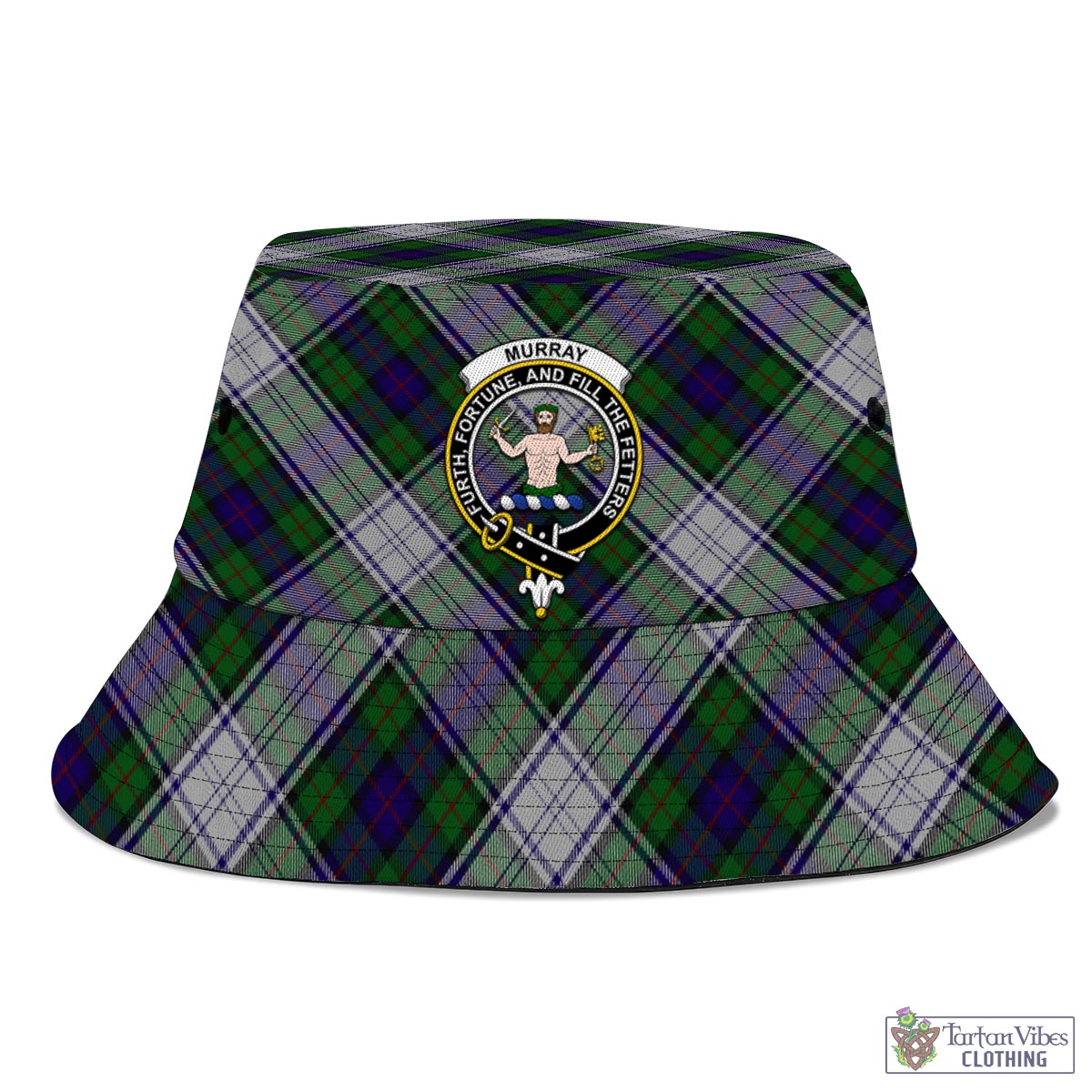 Tartan Vibes Clothing Murray of Atholl Dress Tartan Bucket Hat with Family Crest