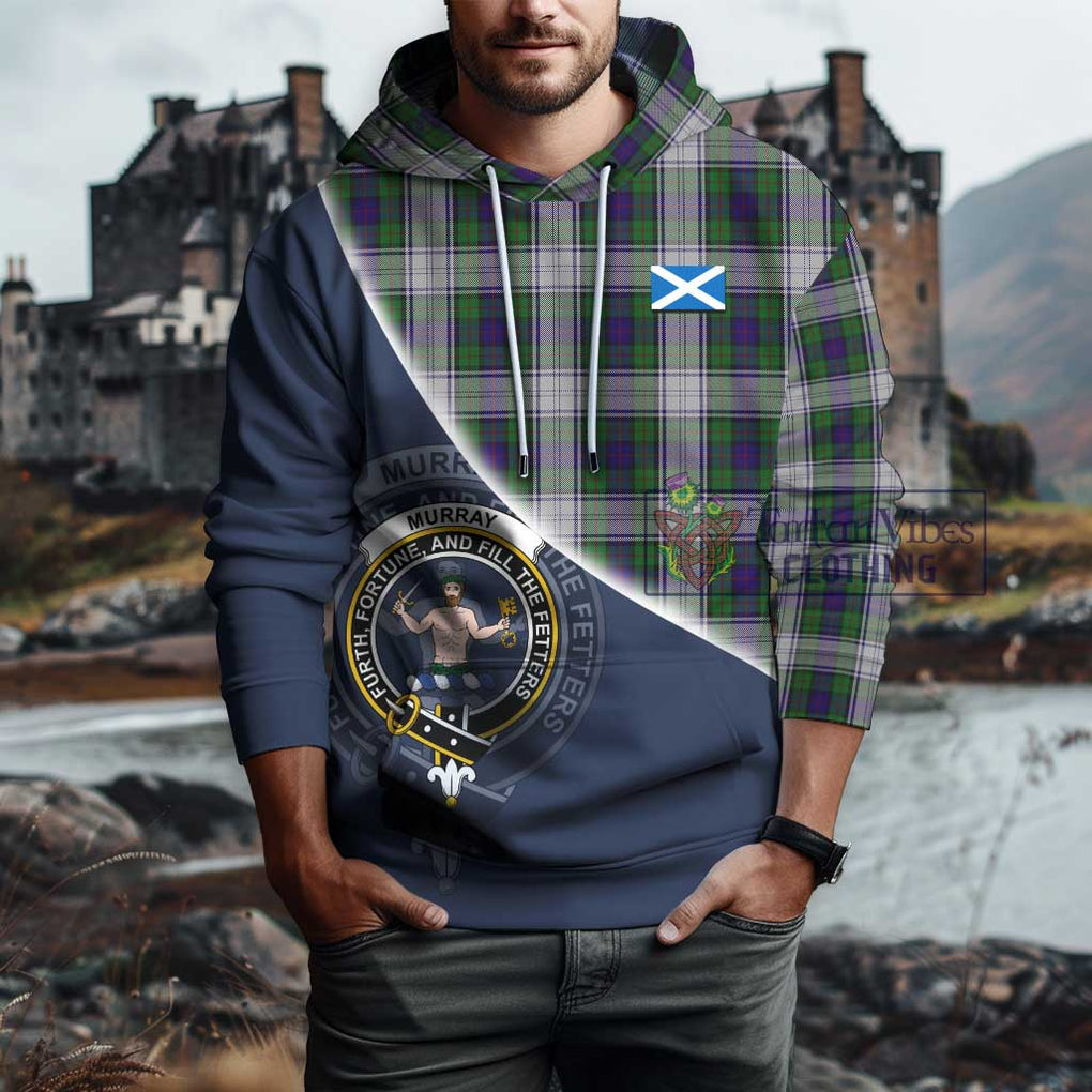 Murray of Atholl Dress Tartan Hoodie with Personalised National Flag and Family Crest Half Style - Tartanvibesclothing Shop