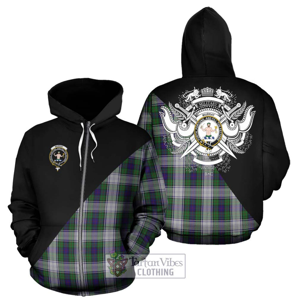 Murray of Atholl Dress Tartan Hoodie with Family Crest and Military Logo Style - Tartanvibesclothing Shop