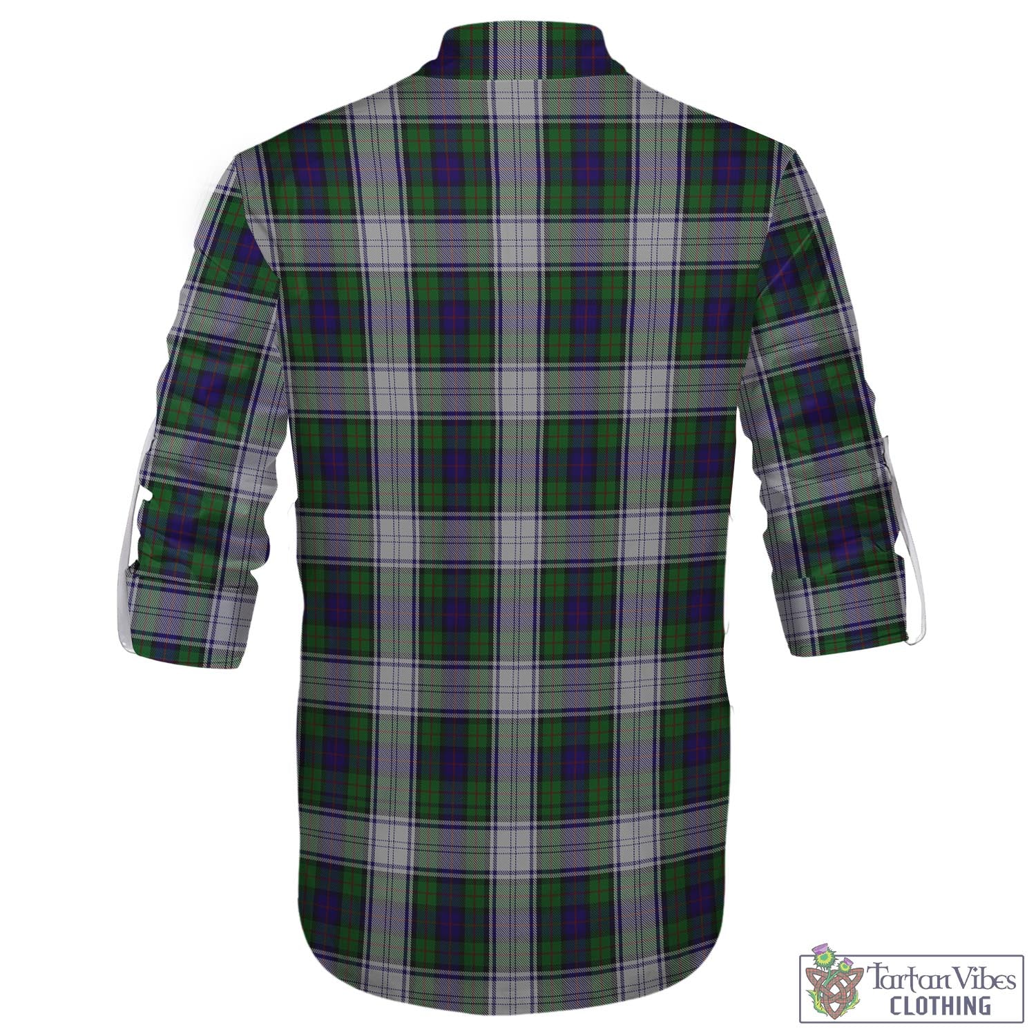 Tartan Vibes Clothing Murray of Atholl Dress Tartan Men's Scottish Traditional Jacobite Ghillie Kilt Shirt with Family Crest