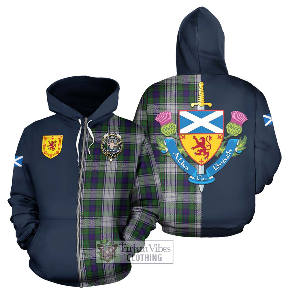 Tartan Vibes Clothing Murray of Atholl Dress Tartan Hoodie with Scottish Lion Royal Arm Half Style