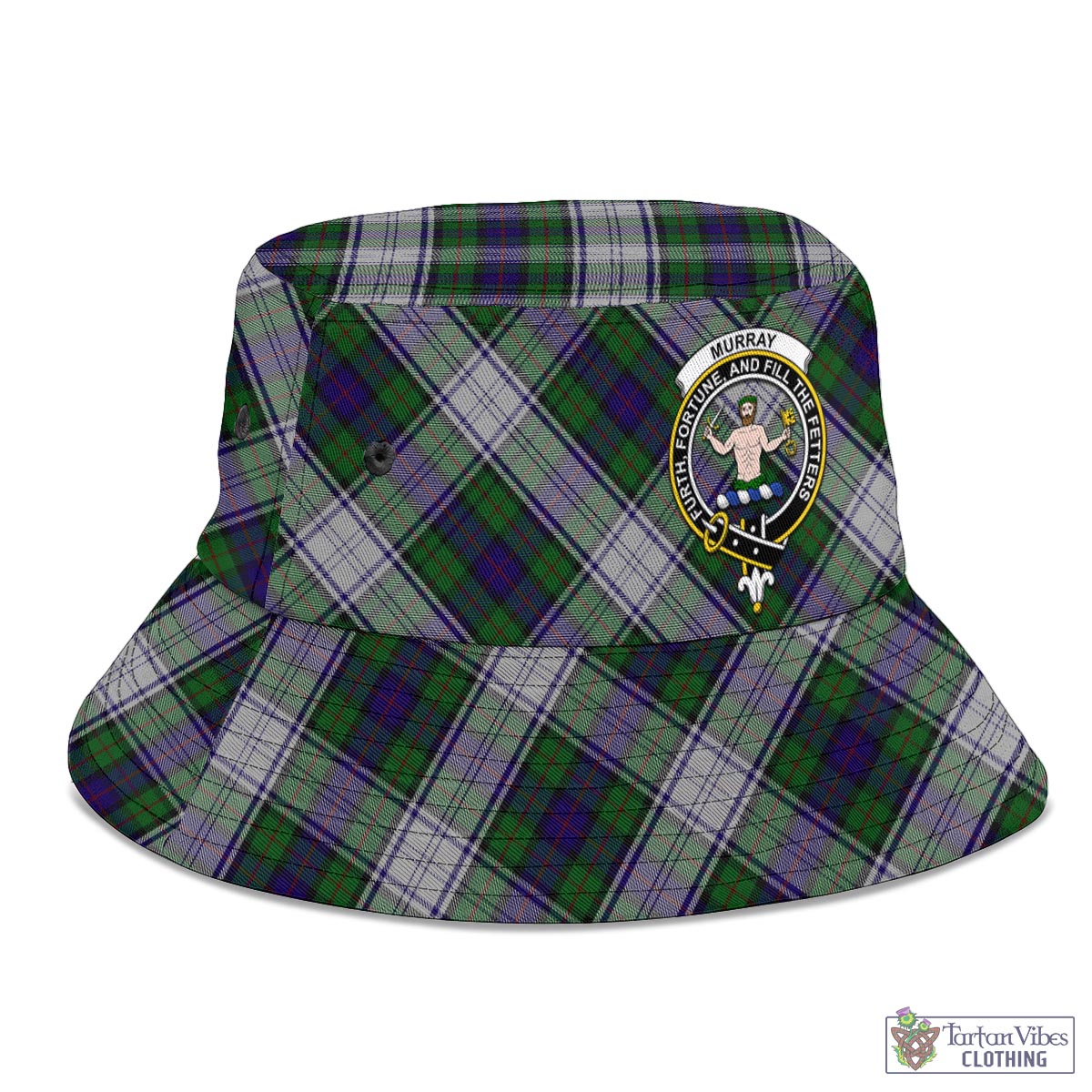 Tartan Vibes Clothing Murray of Atholl Dress Tartan Bucket Hat with Family Crest