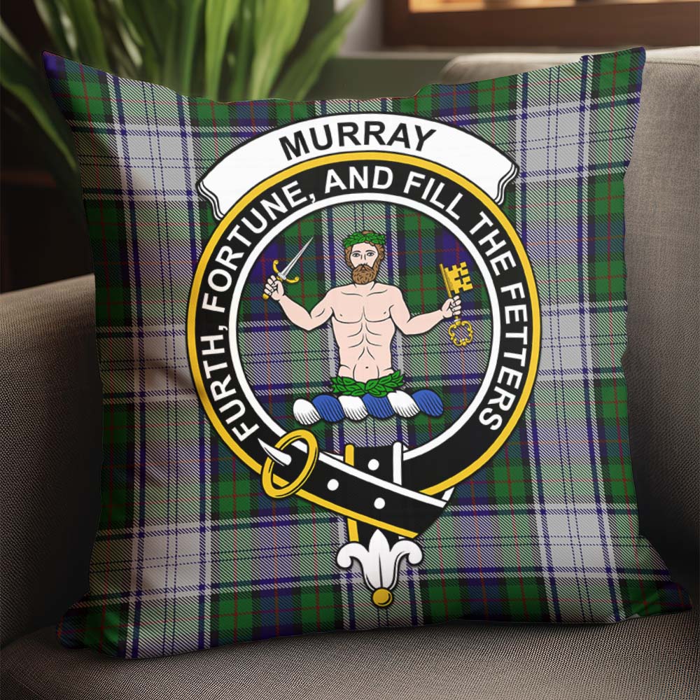 Murray of Atholl Dress Tartan Pillow Cover with Family Crest - Tartanvibesclothing