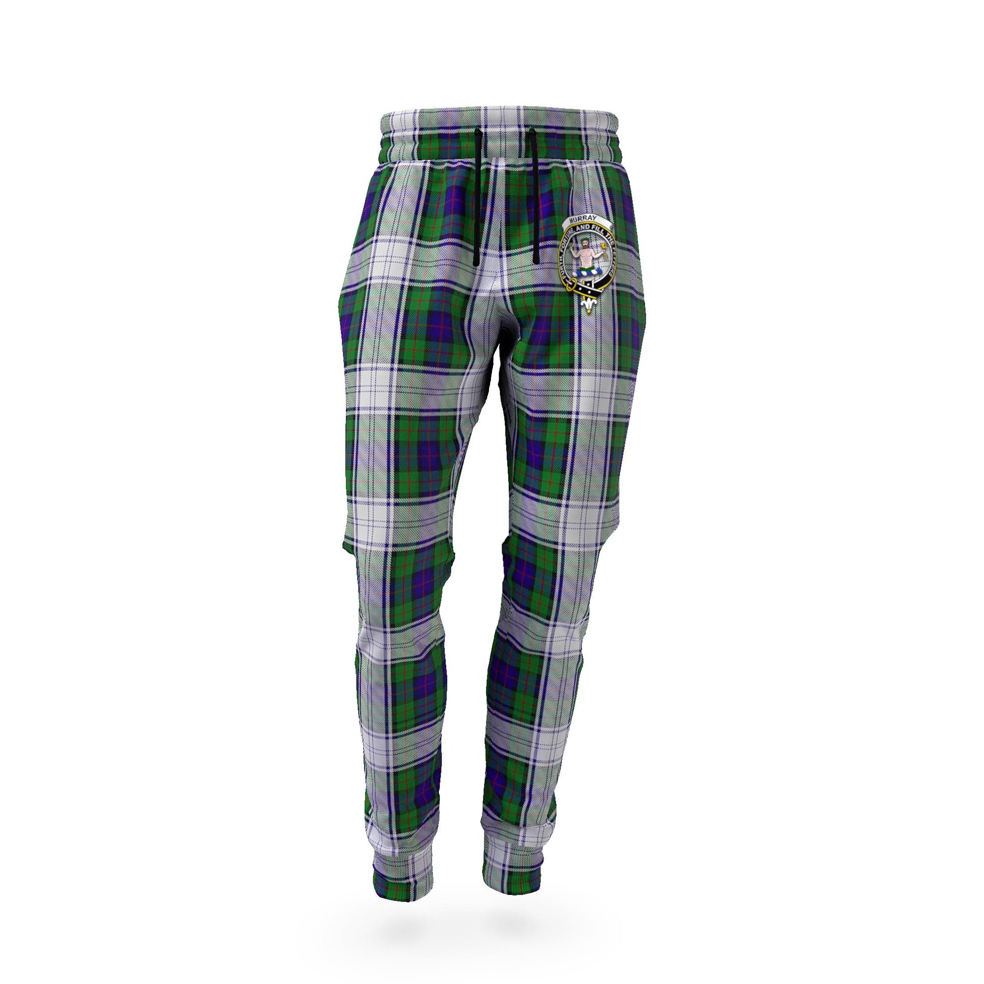 Murray of Atholl Dress Tartan Joggers Pants with Family Crest - Tartan Vibes Clothing