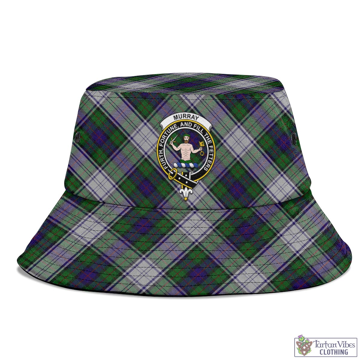 Tartan Vibes Clothing Murray of Atholl Dress Tartan Bucket Hat with Family Crest