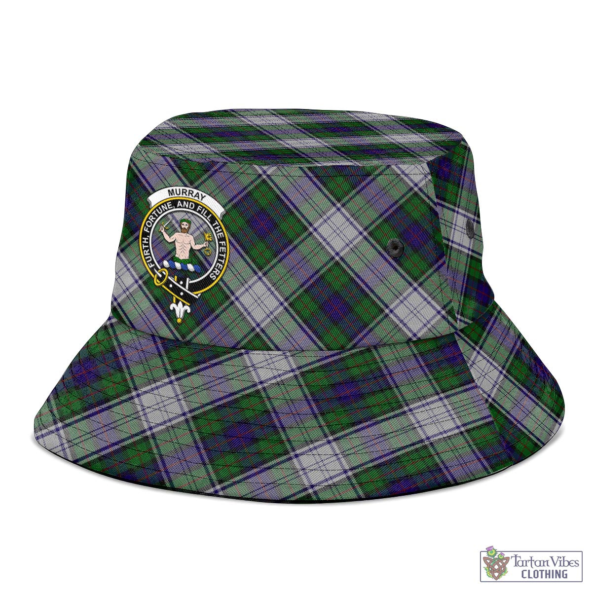 Tartan Vibes Clothing Murray of Atholl Dress Tartan Bucket Hat with Family Crest