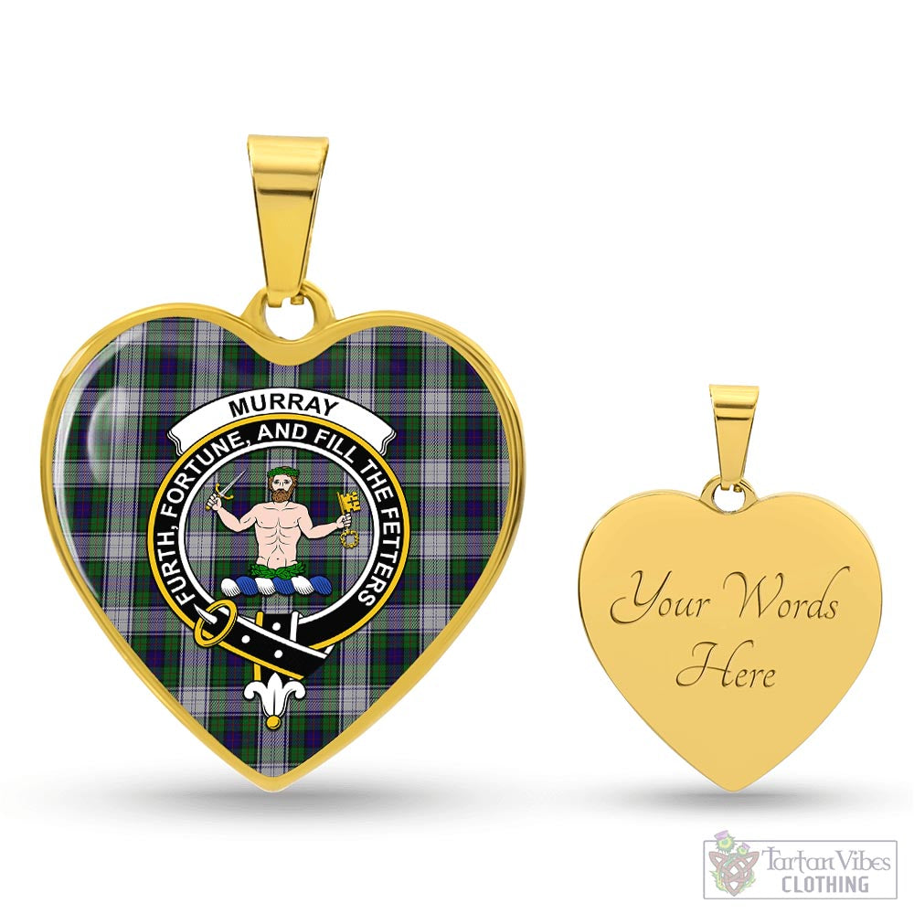 Tartan Vibes Clothing Murray of Atholl Dress Tartan Heart Necklace with Family Crest