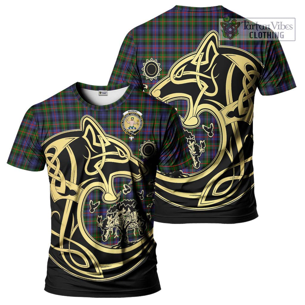 Murray of Atholl Modern Tartan T-Shirt with Family Crest Celtic Wolf Style Kid's Shirt - Tartan Vibes Clothing