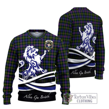 Murray of Atholl Modern Tartan Ugly Sweater with Alba Gu Brath Regal Lion Emblem