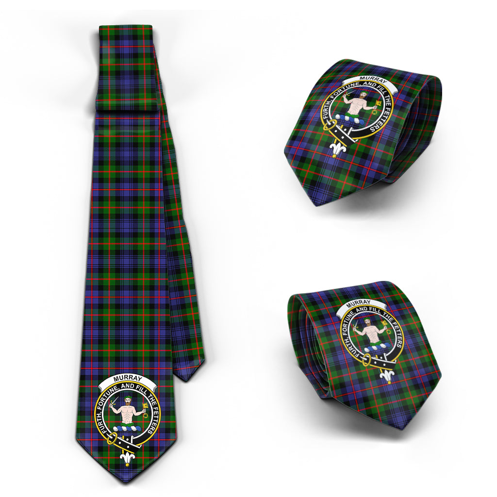 Murray of Atholl Modern Tartan Classic Necktie with Family Crest Necktie One Size - Tartan Vibes Clothing