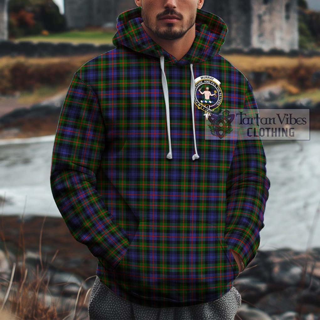 Murray of Atholl Modern Tartan Cotton Hoodie with Family Crest Pullover Hoodie XS - Tartan Vibes Clothing