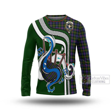 Murray of Atholl Modern Tartan Long Sleeve T-Shirt with Epic Bagpipe Style