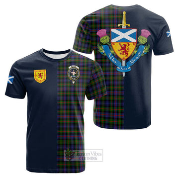 Murray of Atholl Modern Tartan Cotton T-shirt Alba with Scottish Lion Royal Arm Half Style