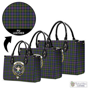 Murray of Atholl Modern Tartan Luxury Leather Handbags with Family Crest