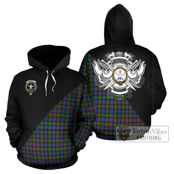 Murray of Atholl Modern Tartan Hoodie with Family Crest and Military Logo Style