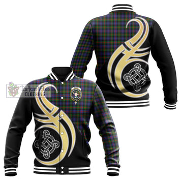 Murray of Atholl Modern Tartan Baseball Jacket with Family Crest and Celtic Symbol Style