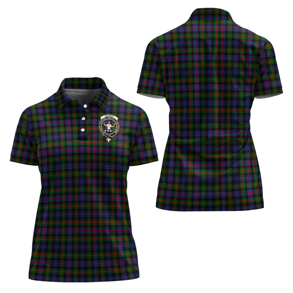 Murray of Atholl Modern Tartan Polo Shirt with Family Crest For Women Women - Tartan Vibes Clothing