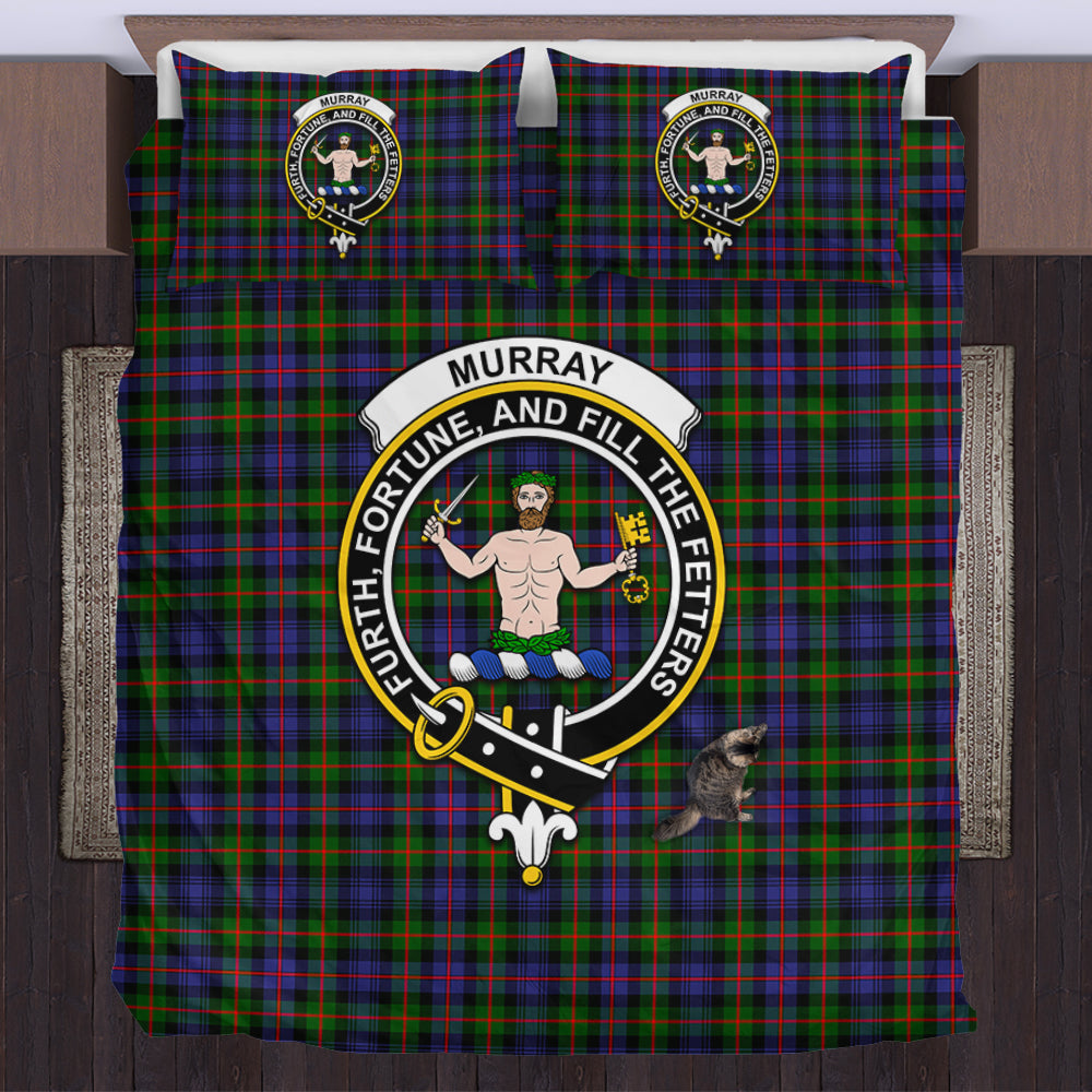 Murray of Atholl Modern Tartan Bedding Set with Family Crest US Bedding Set - Tartan Vibes Clothing