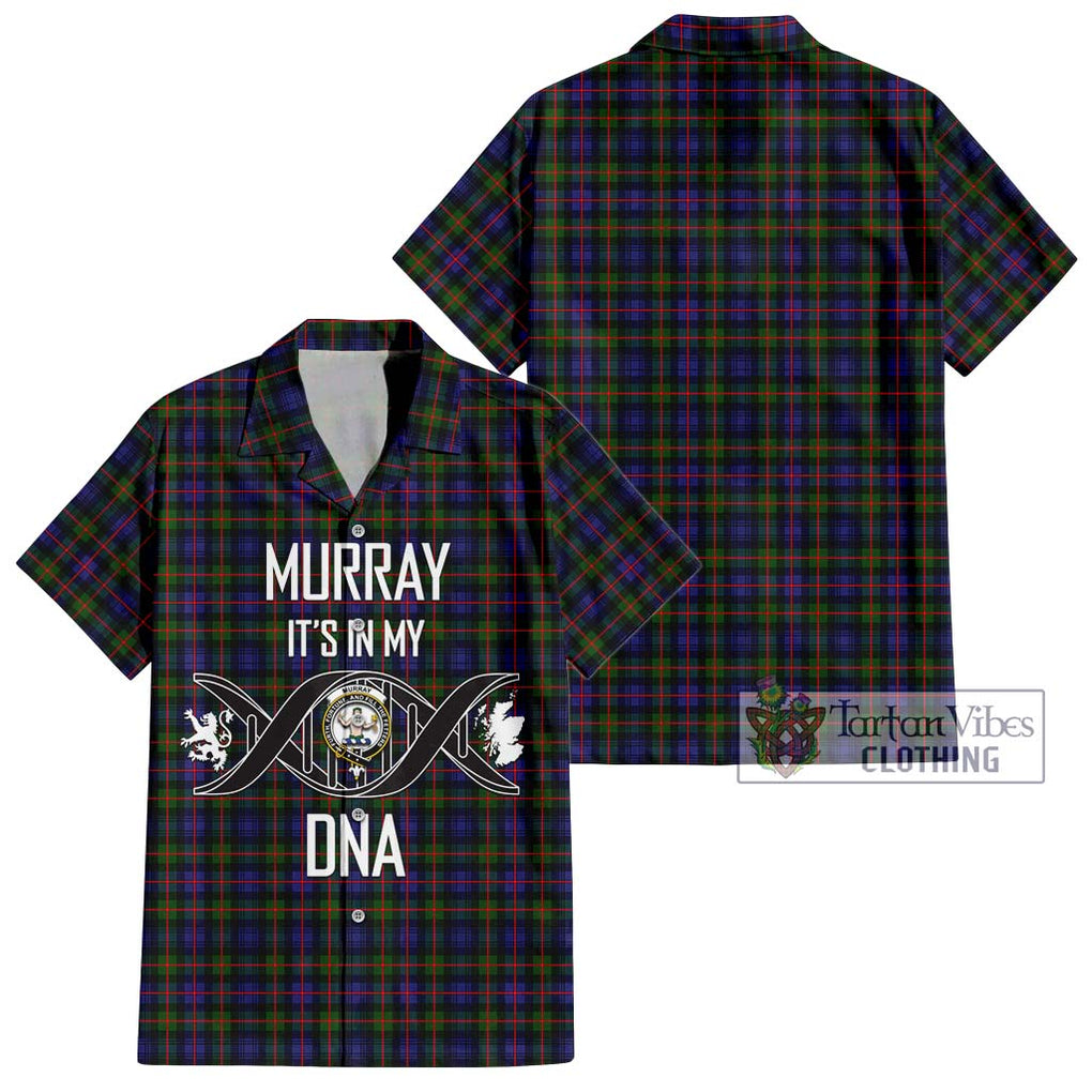 Murray of Atholl Modern Tartan Short Sleeve Button Shirt with Family Crest DNA In Me Style Kid - Tartanvibesclothing Shop