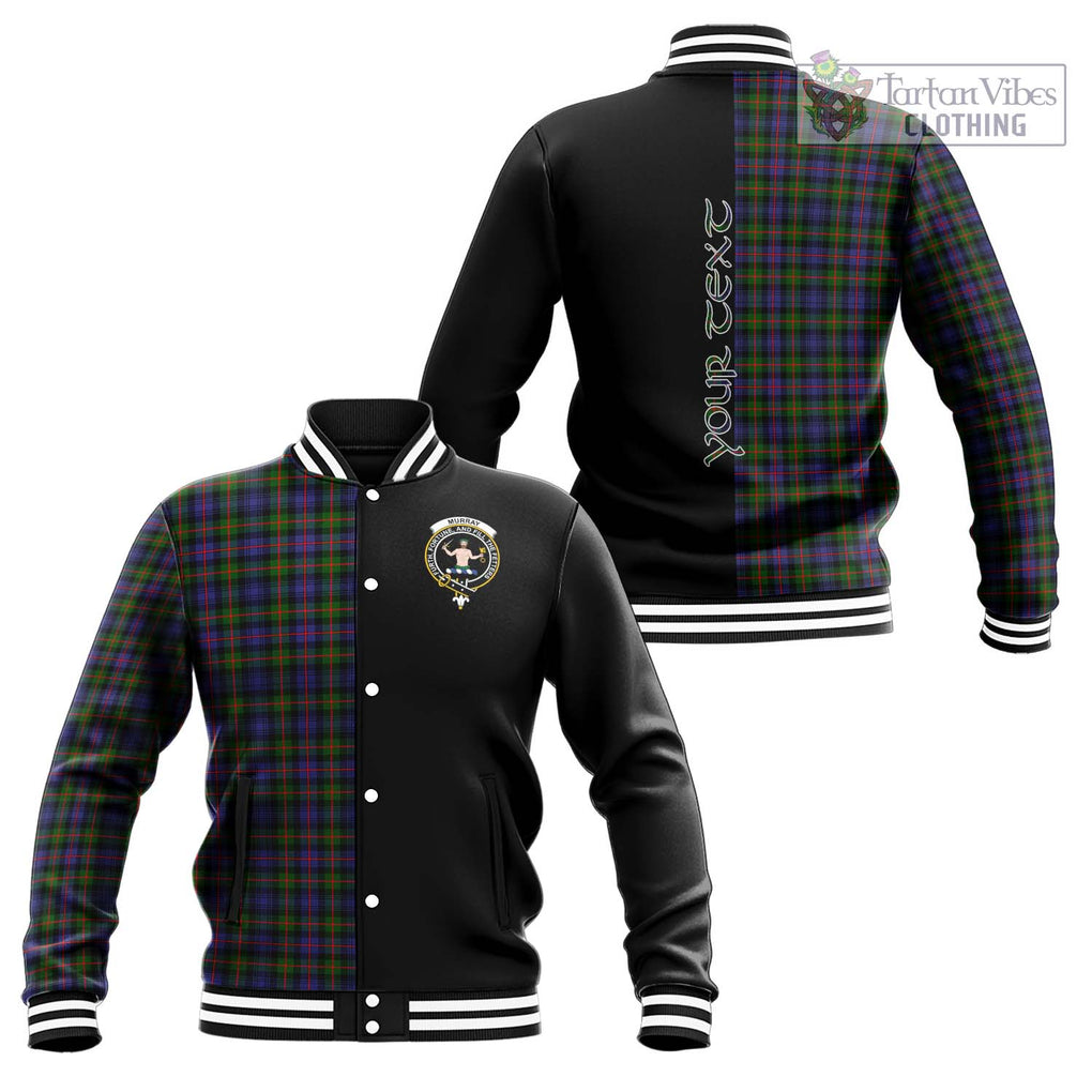 Murray of Atholl Modern Tartan Baseball Jacket with Family Crest and Half Of Me Style Unisex - Tartanvibesclothing Shop