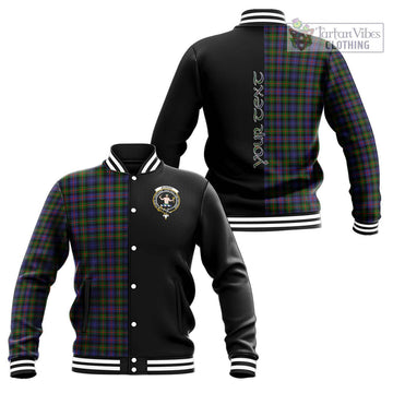 Murray of Atholl Modern Tartan Baseball Jacket with Family Crest and Half Of Me Style