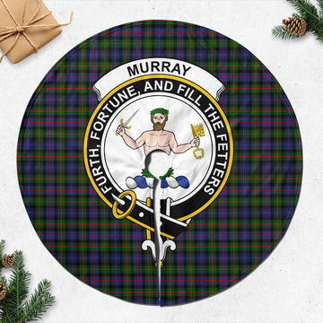 Murray of Atholl Modern Tartan Christmas Tree Skirt with Family Crest