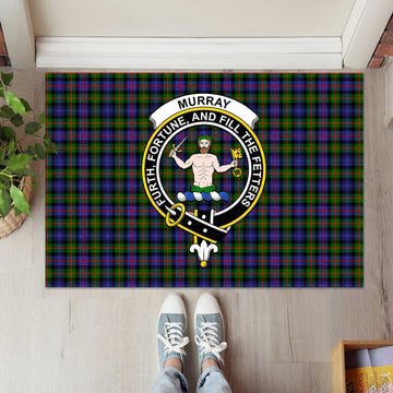 Murray of Atholl Modern Tartan Door Mat with Family Crest