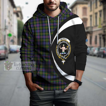 Murray of Atholl Modern Tartan Hoodie with Family Crest Circle Style