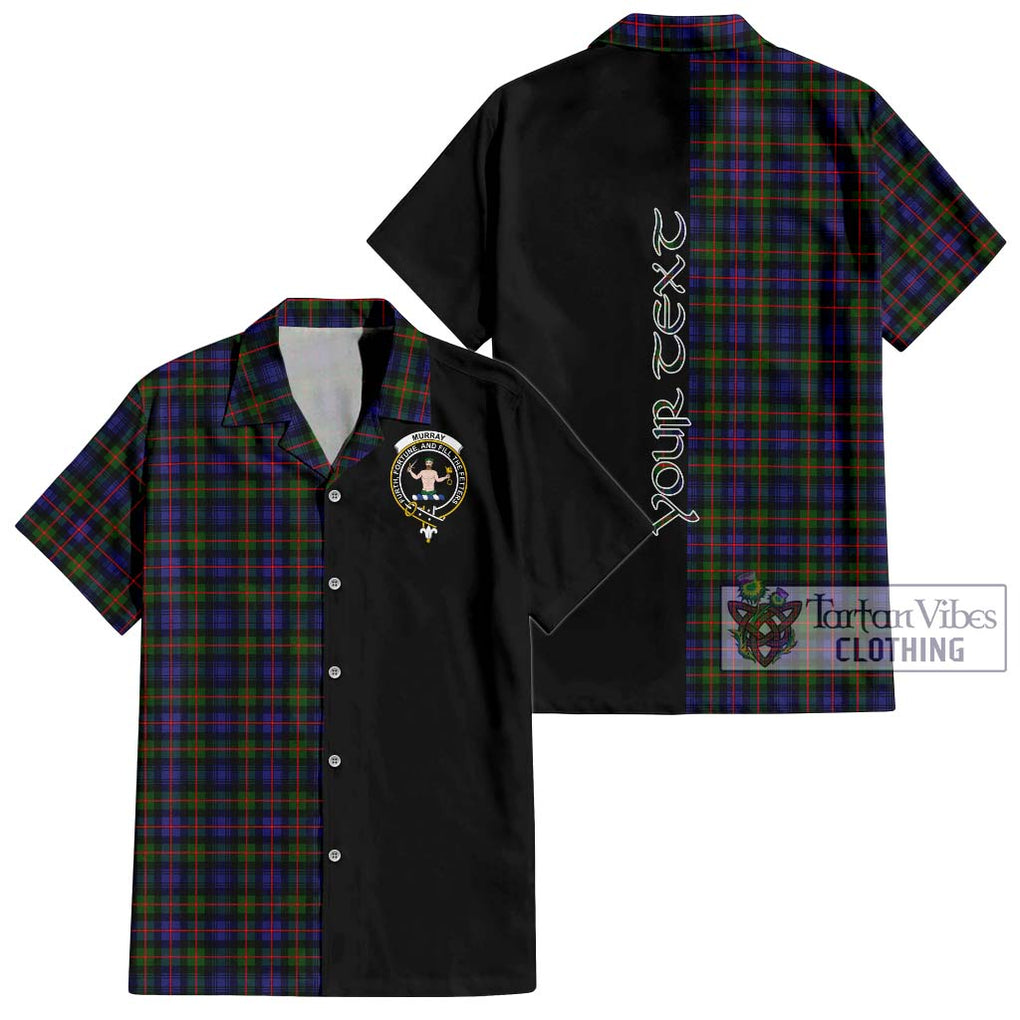 Murray of Atholl Modern Tartan Short Sleeve Button Shirt with Family Crest and Half Of Me Style Kid - Tartanvibesclothing Shop