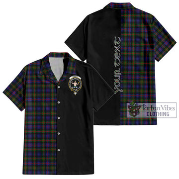 Murray of Atholl Modern Tartan Short Sleeve Button Shirt with Family Crest and Half Of Me Style