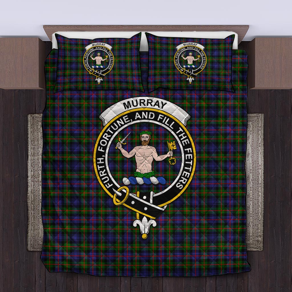 Murray of Atholl Modern Tartan Quilt Bed Set with Family Crest Twin - Tartan Vibes Clothing