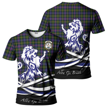 Murray of Atholl Modern Tartan T-Shirt with Alba Gu Brath Regal Lion Emblem