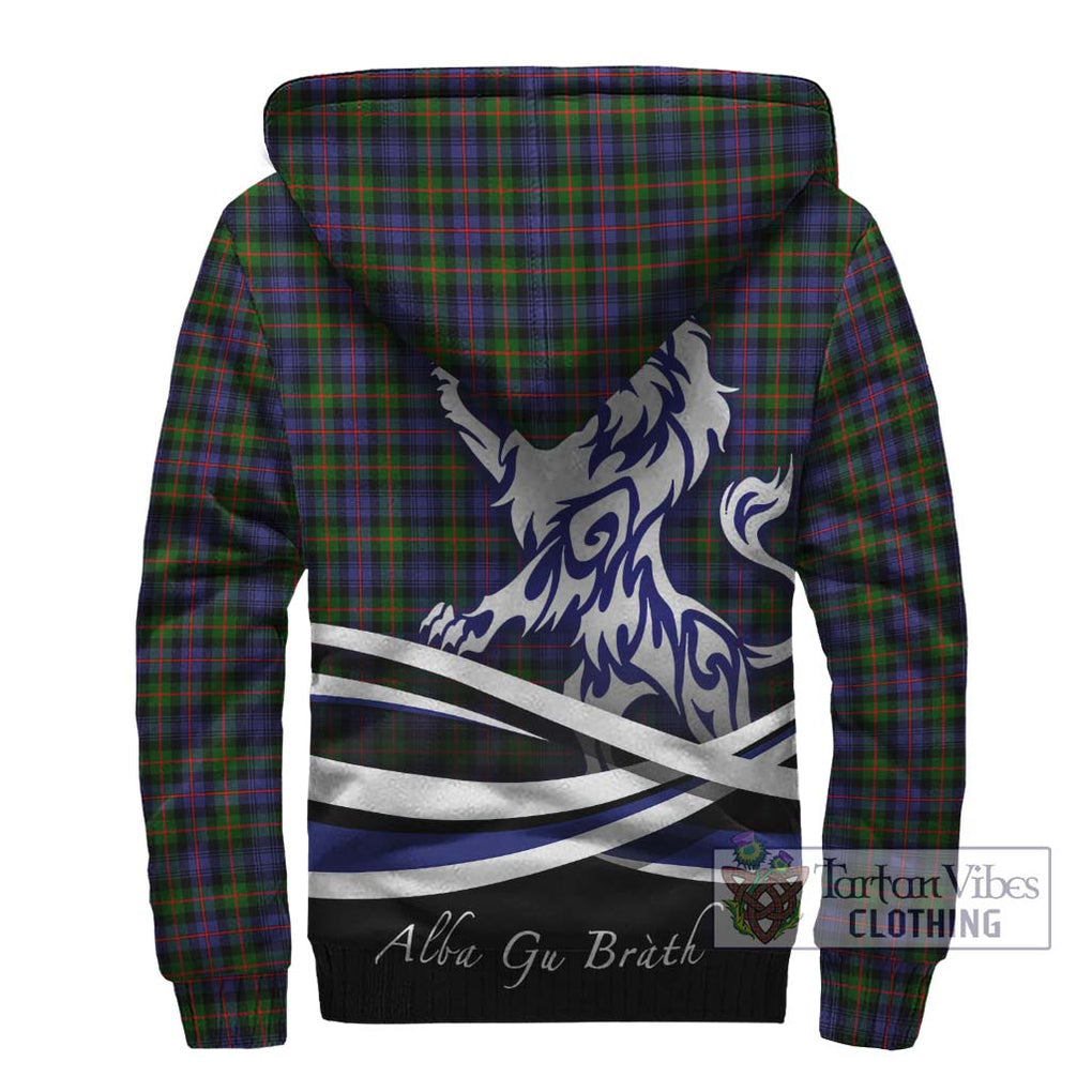 Murray of Atholl Modern Tartan Sherpa Hoodie with Alba Gu Brath Regal Lion Emblem - Tartanvibesclothing Shop