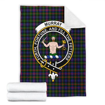 Murray of Atholl Modern Tartan Blanket with Family Crest